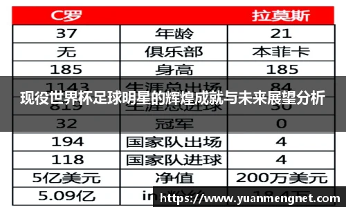 现役世界杯足球明星的辉煌成就与未来展望分析