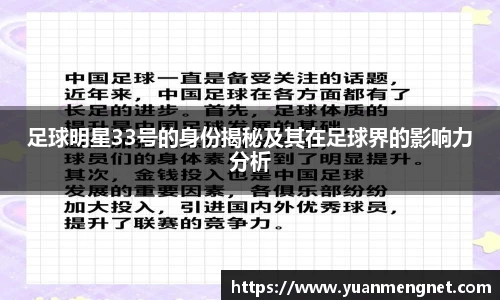 足球明星33号的身份揭秘及其在足球界的影响力分析